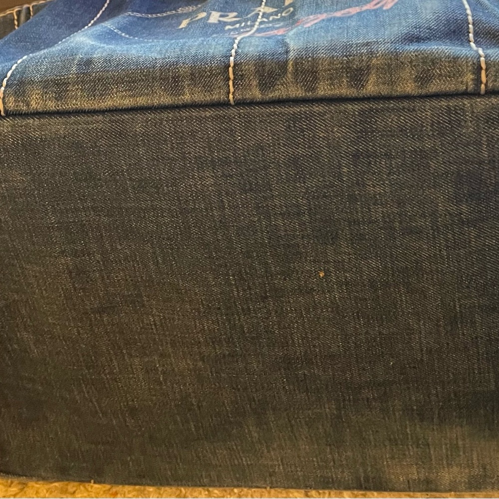 Prada Blue Denim Canada bag with Red Embroidery - Picture 3 of 5
